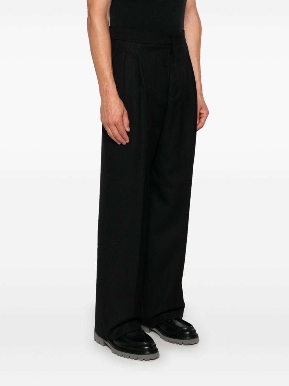 pleat-detail trousers - 3