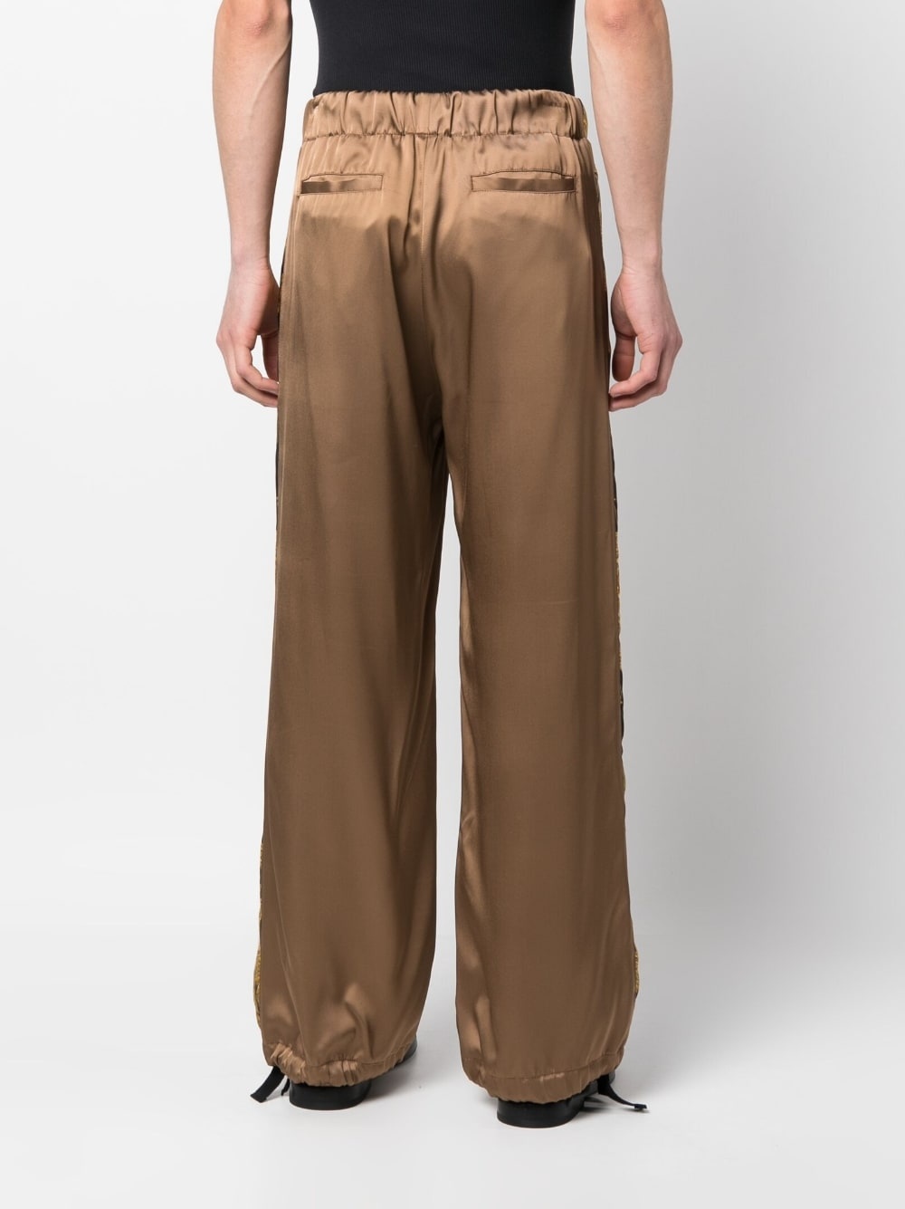 Barocco-print wide-leg trousers - 4