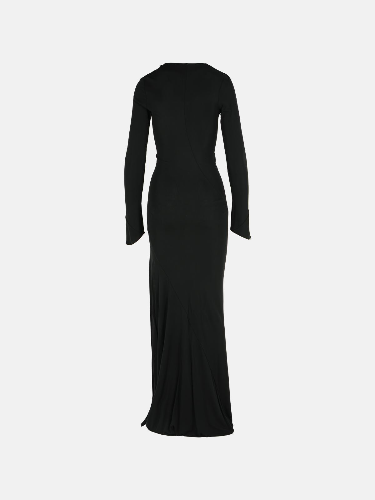BLACK VISCOSE DRESS - 3