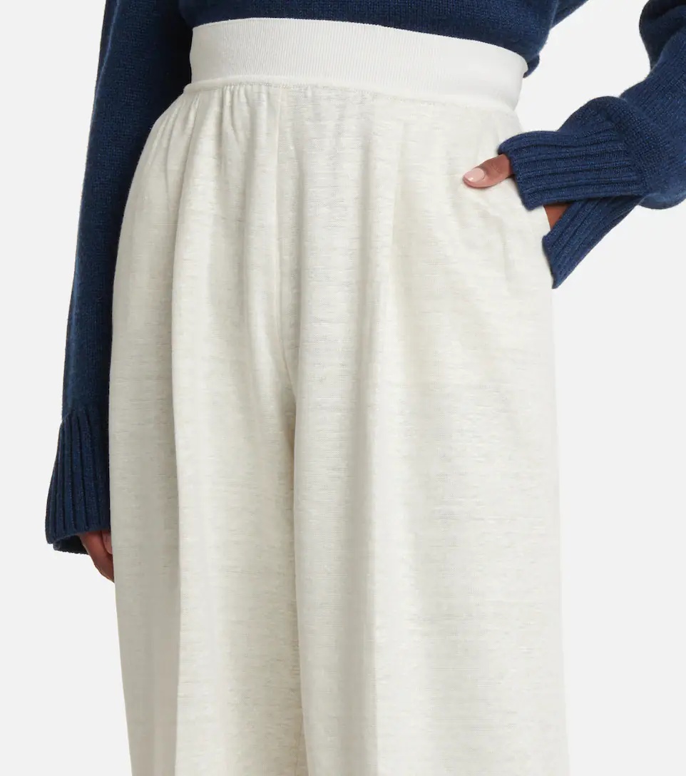 High-rise linen straight pants - 4