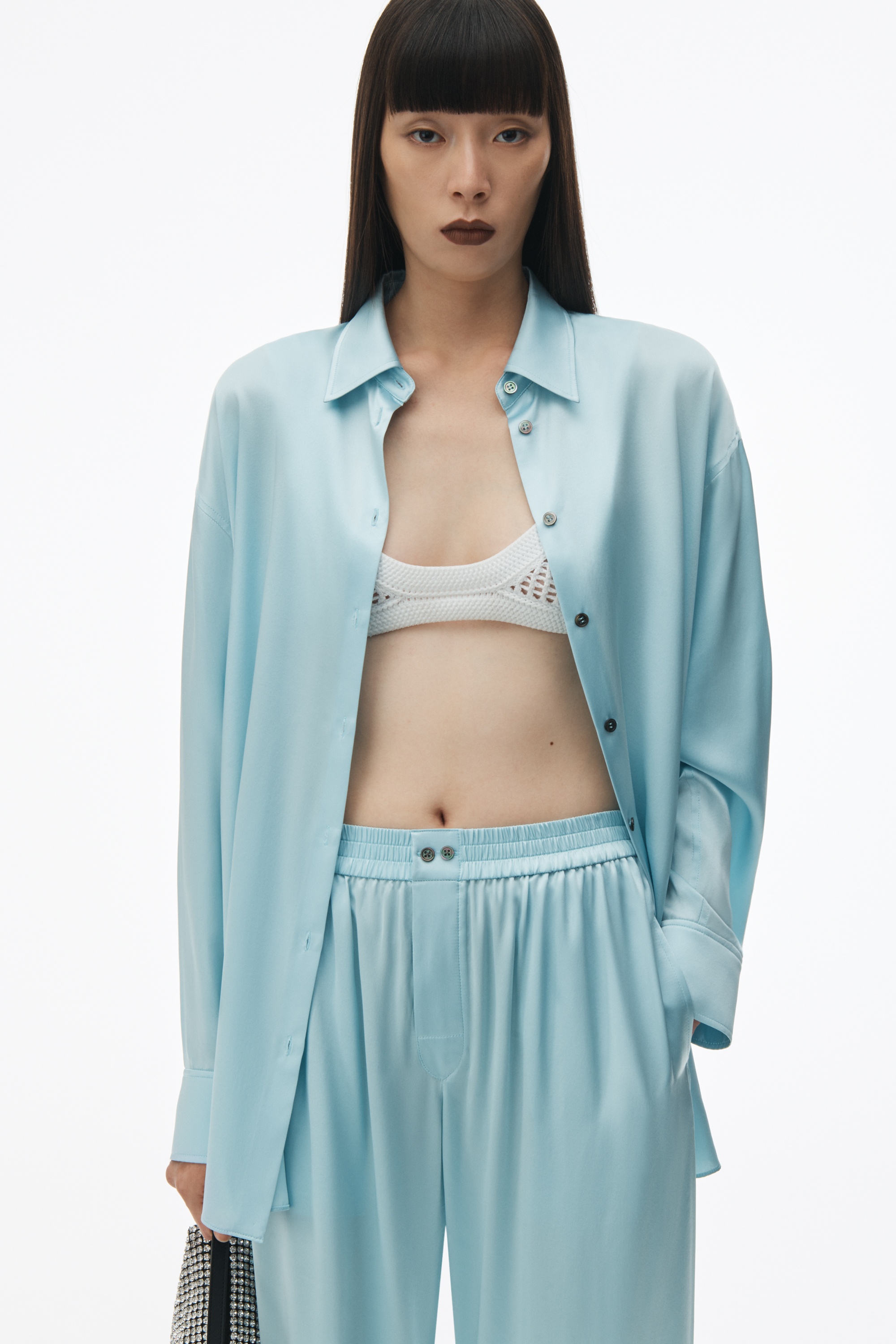 Logo Cutout Boxer-Style Pant in Silk - 6
