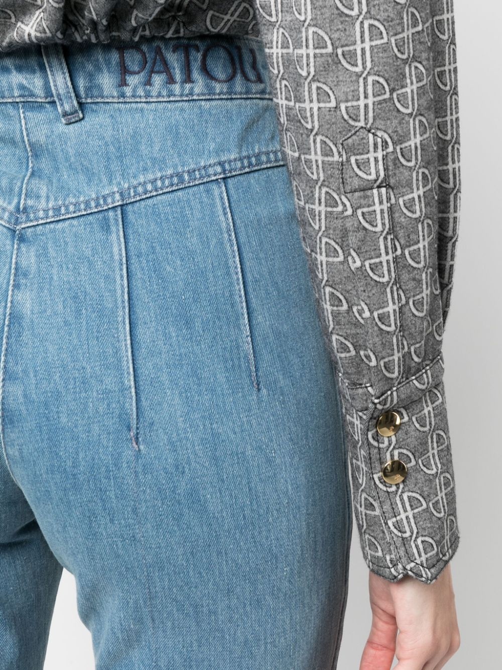 organic-denim flared jeans - 5