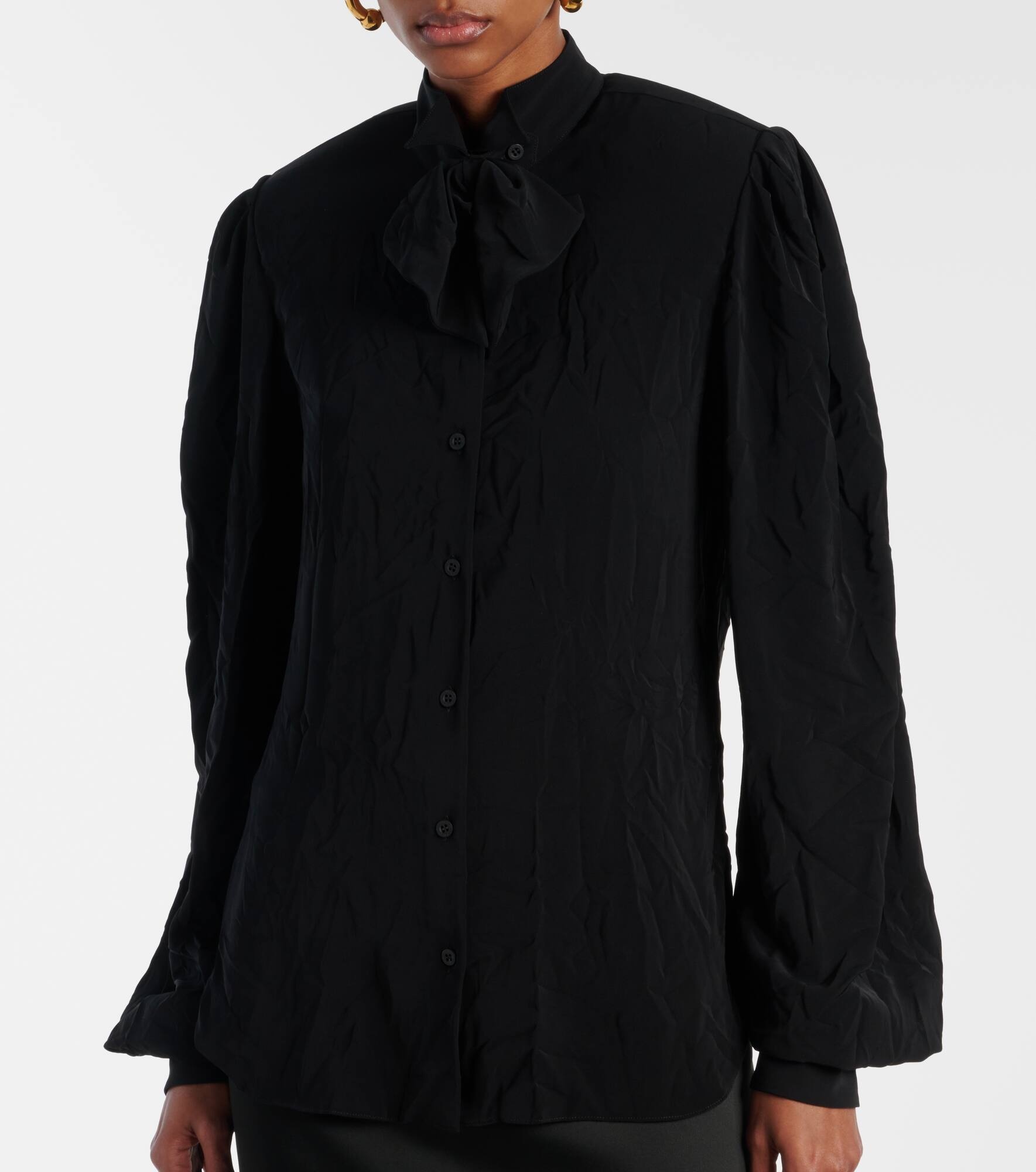 Tie-neck crêpe blouse - 6