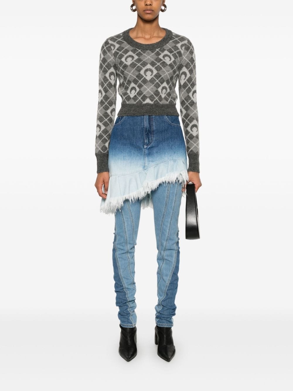 Moon argyle-knit sweater - 2