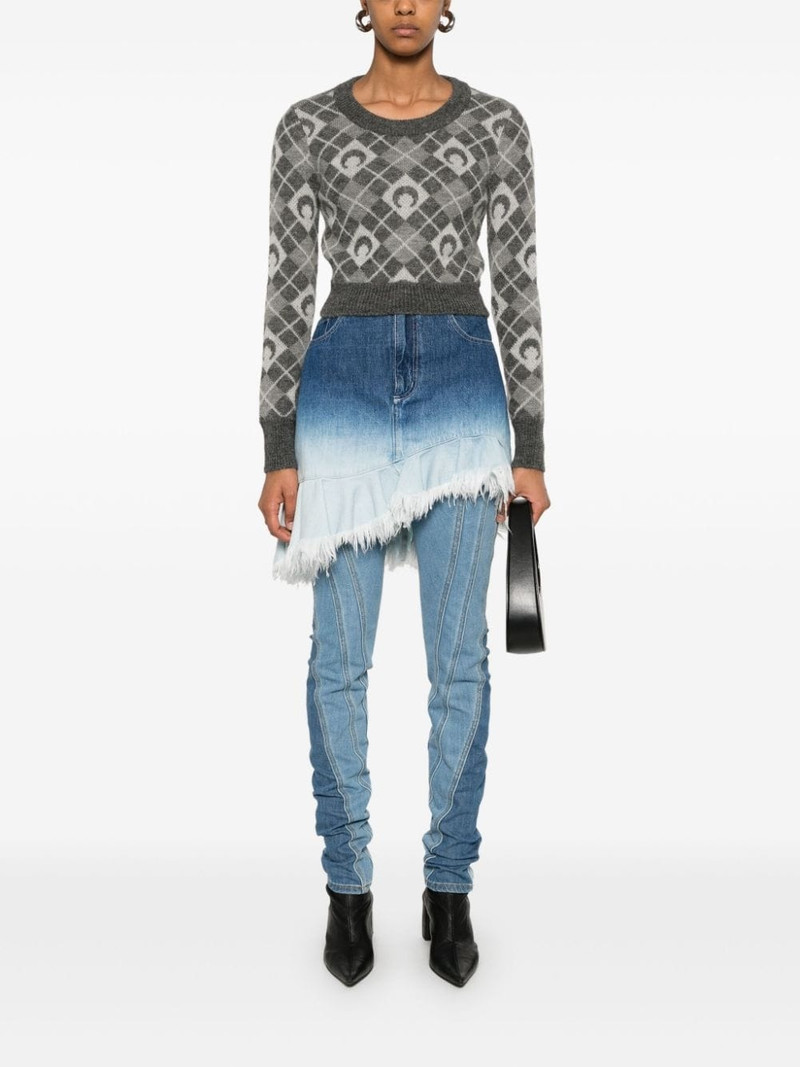 Marine Serre Moon argyle-knit sweater outlook
