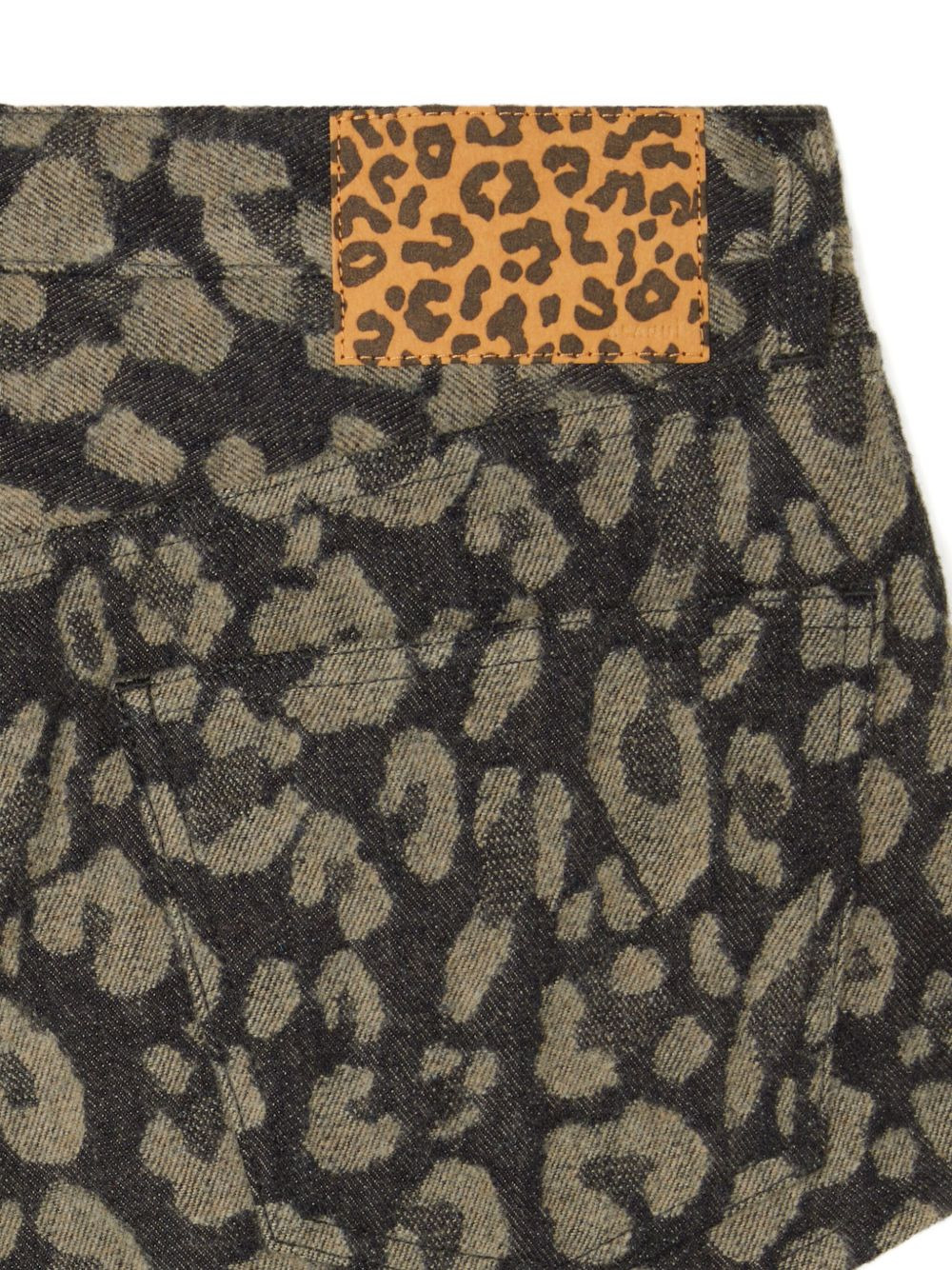 Seattle Jungle leopard-print denim shorts - 5