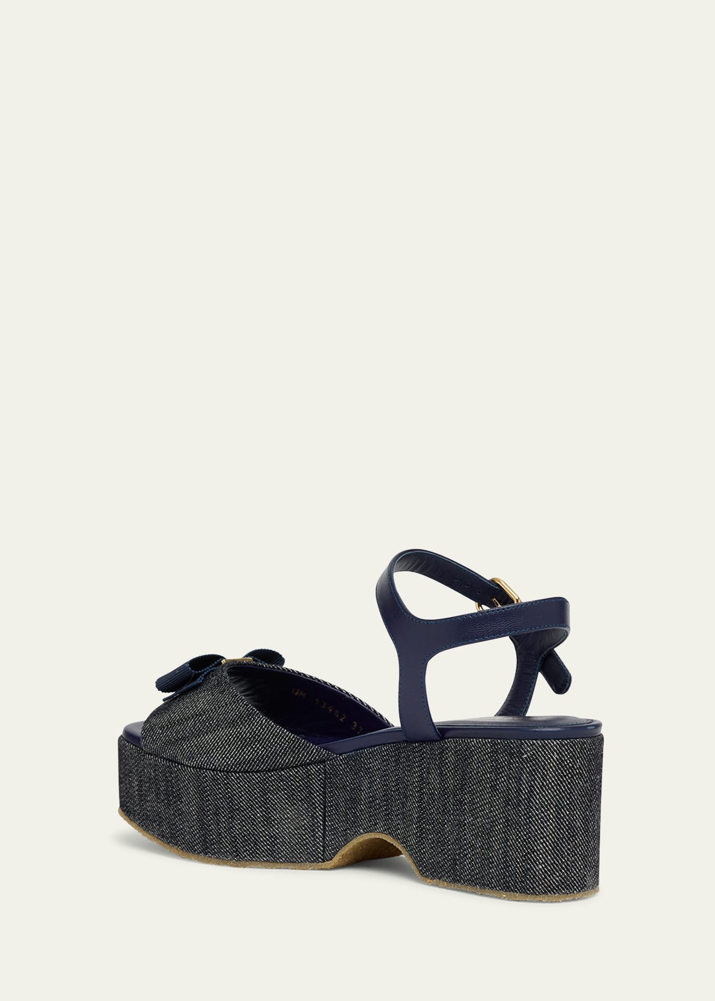 Selna Denim Bow Platform Sandals - 2