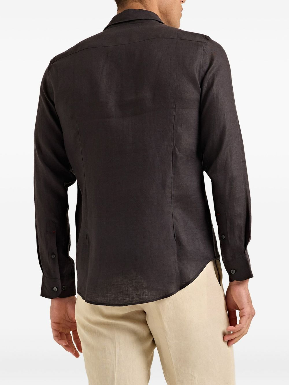 tailored linen shorts - 3