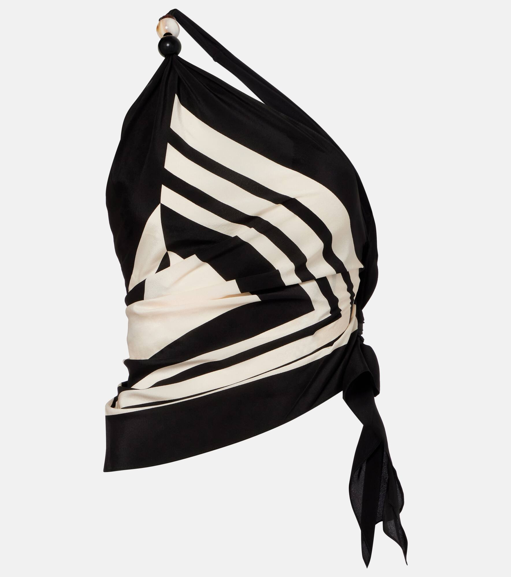 Pietra printed silk crêpe wrap top - 1