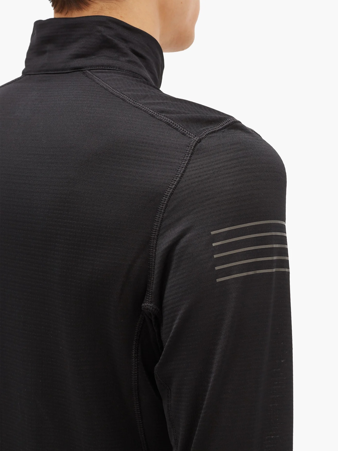 Grid half-zip stretch-jersey top - 4