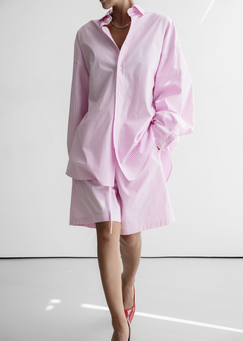 Rimini Bermuda Shorts - Pink/White Stripe 4