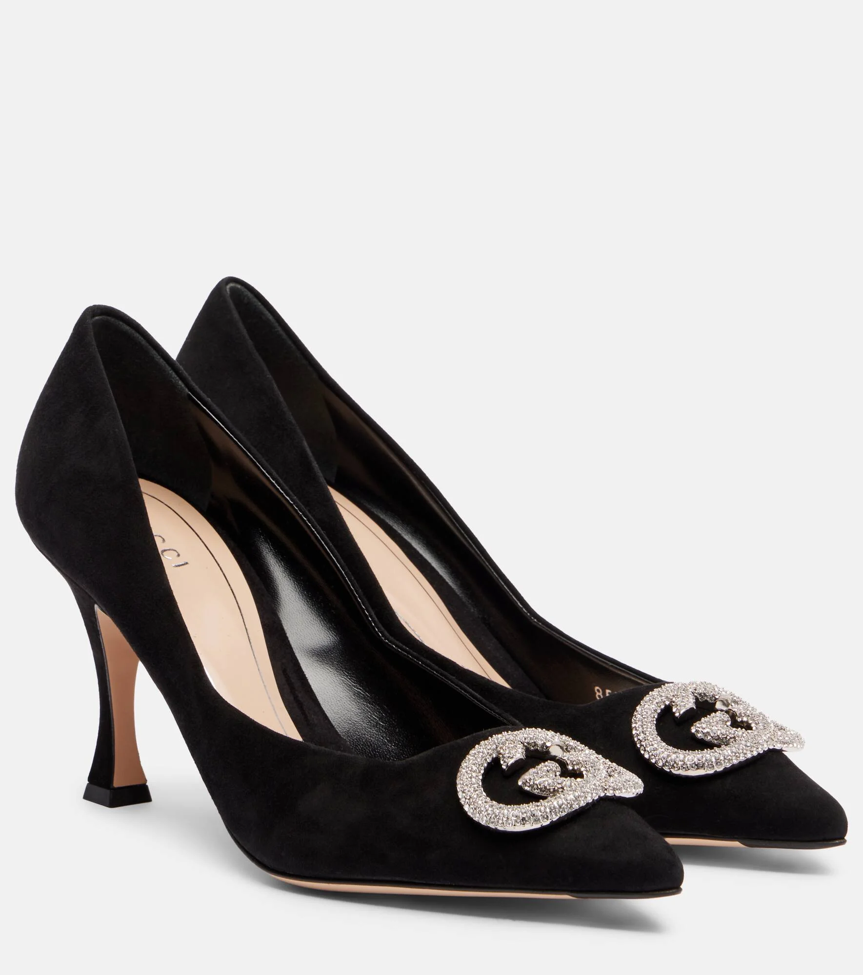 Alicia 85 embellished suede pumps - 1