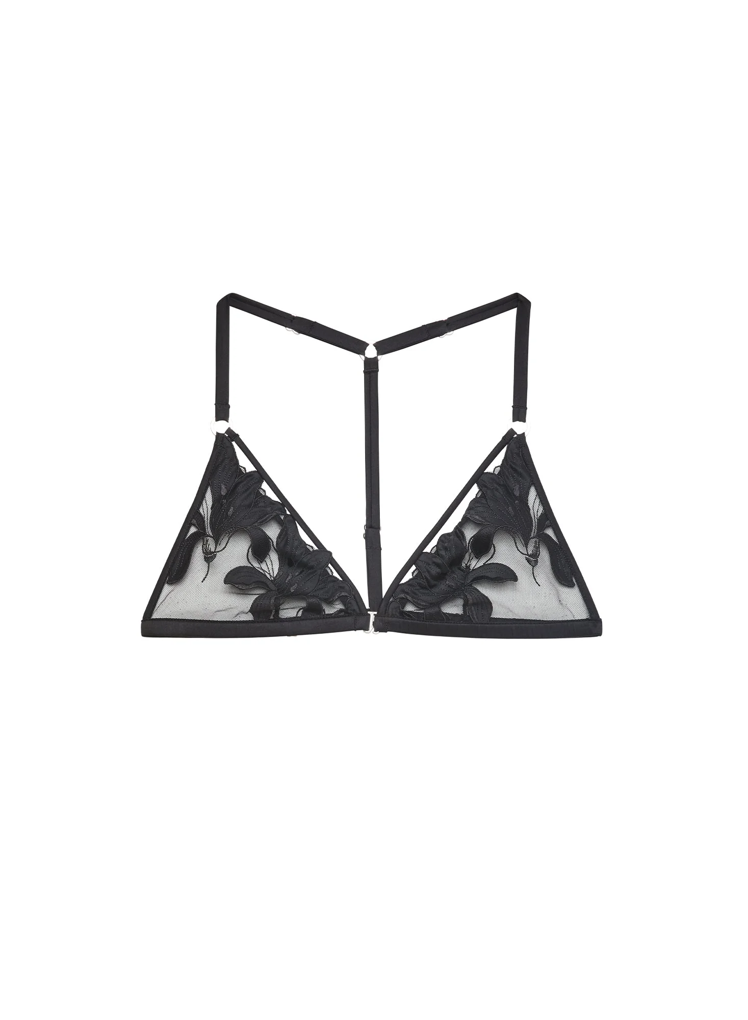 Lily Embroidery Racer Triangle Bra - 1