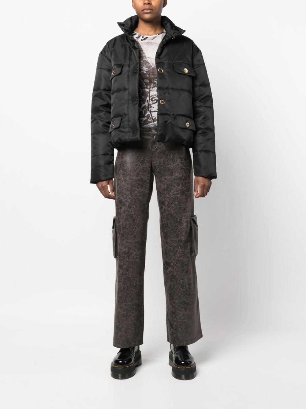 button-up puffer jacket - 2