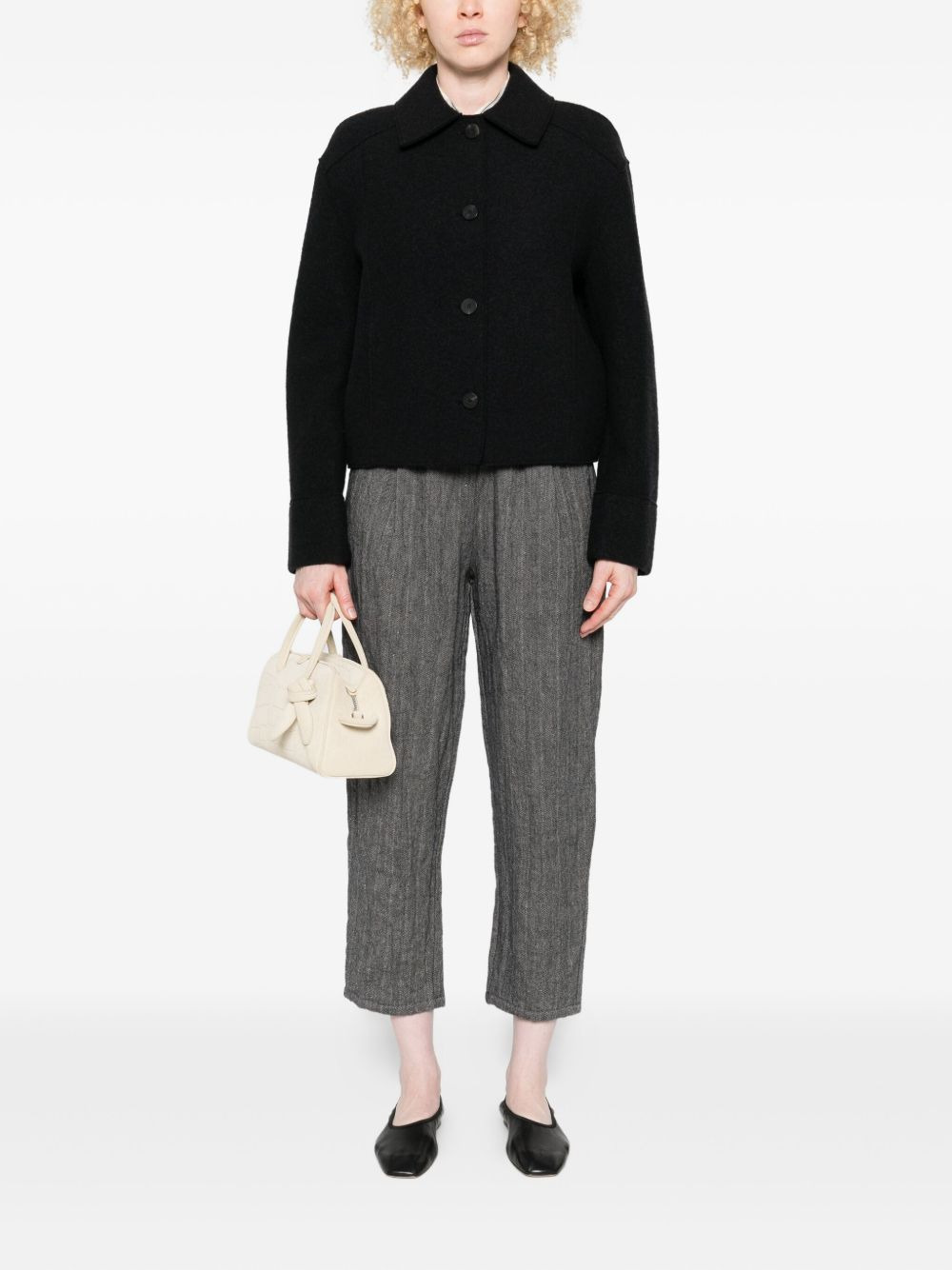 button-front collared jacket - 2