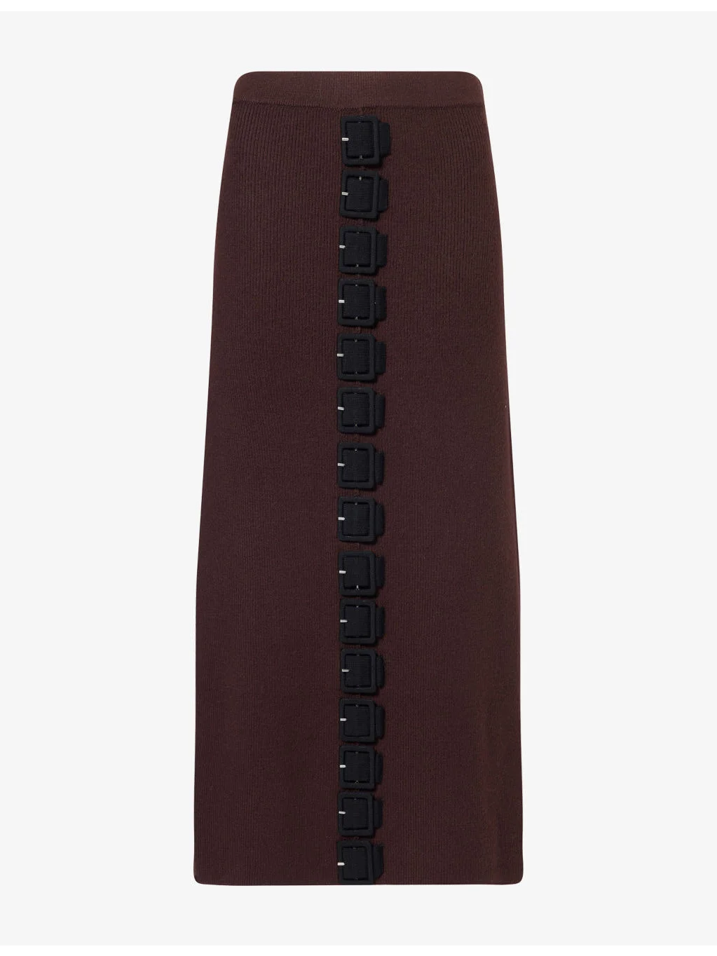 Charlise Buckle-Embellished Wool Midi Skirt - 1