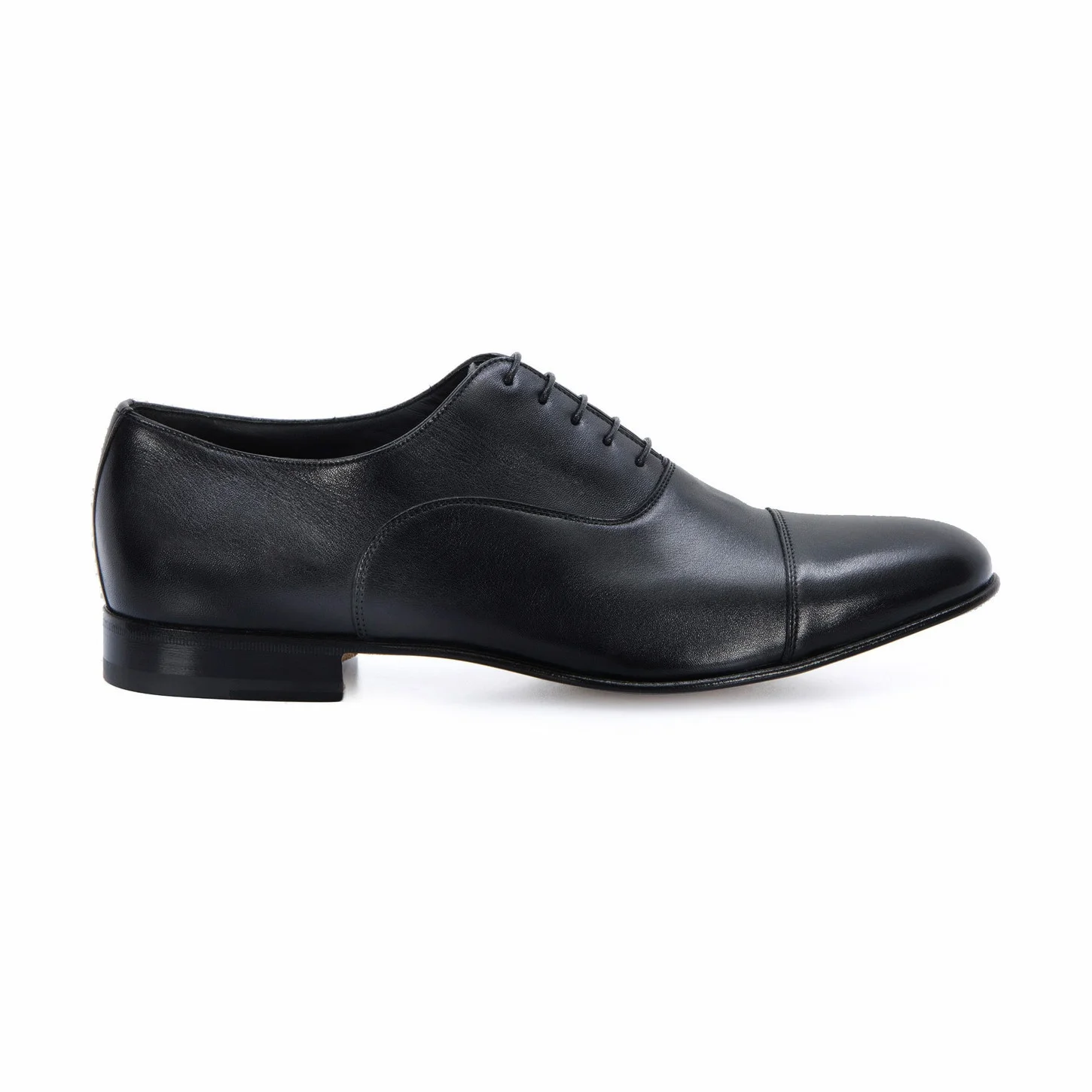 Men's polished black leather Oxford shoe - 1