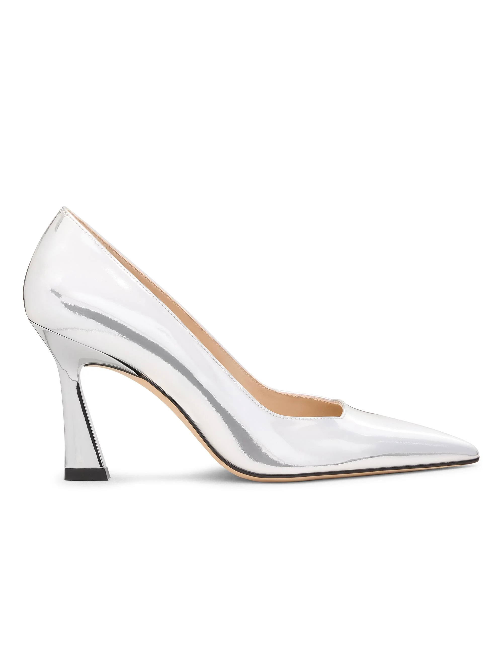 Women's Vinnie 85MM Leather Pumps - Silver - 1