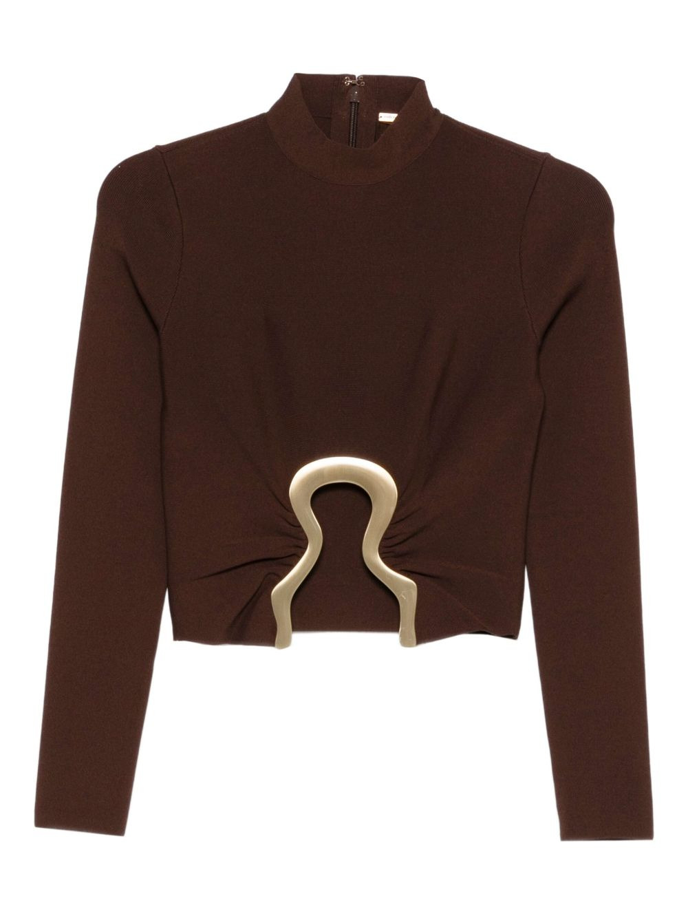 high-neck embellished top - 1