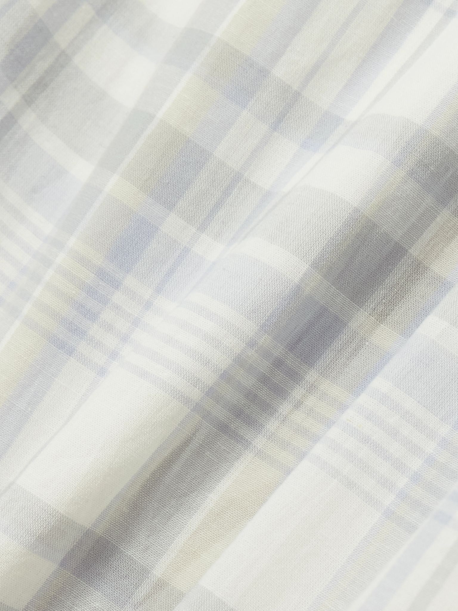 Checked cotton and linen-blend mini dress Multi - 4