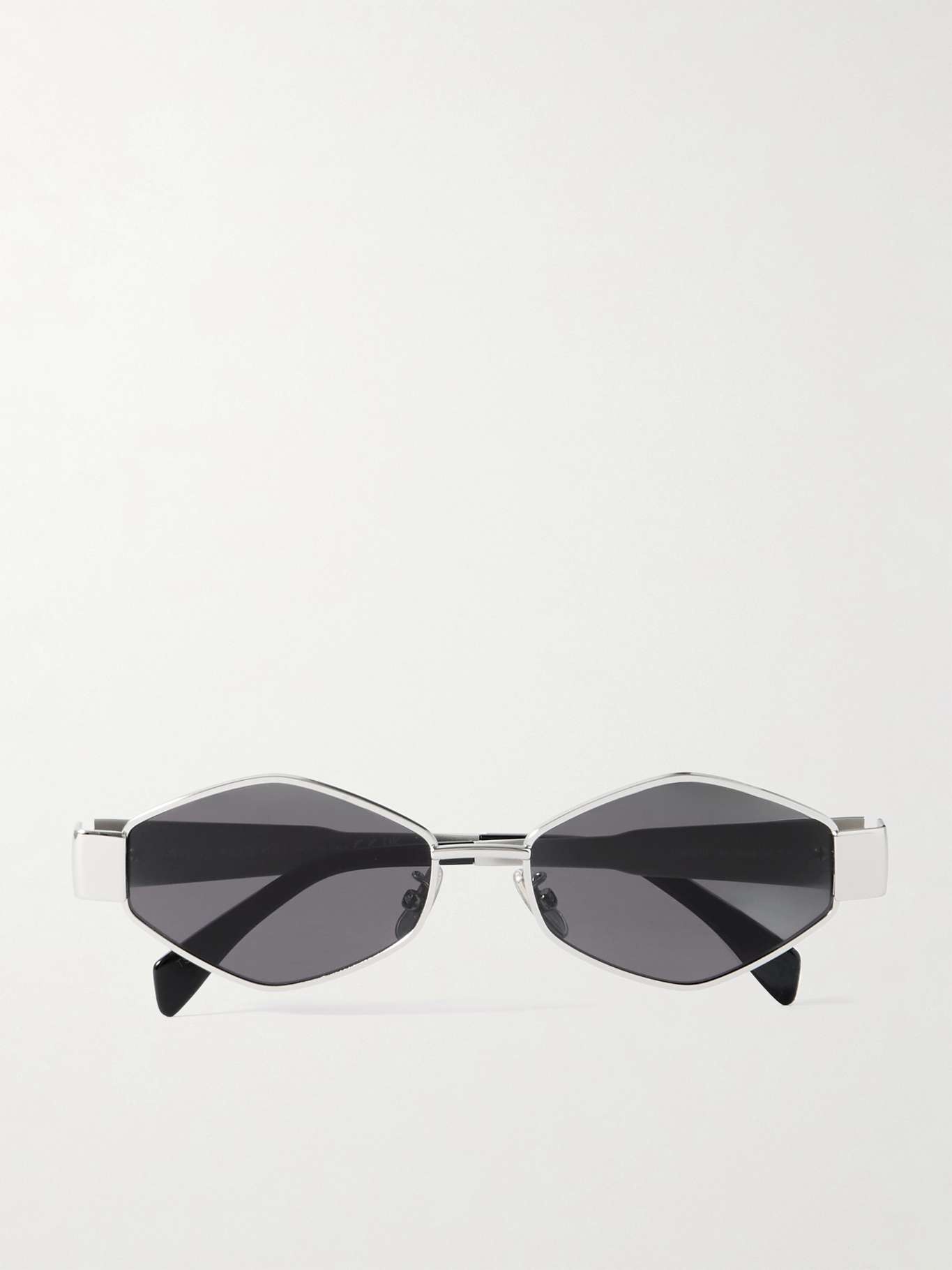 Triomphe hexagon-frame silver-tone sunglasses - 1