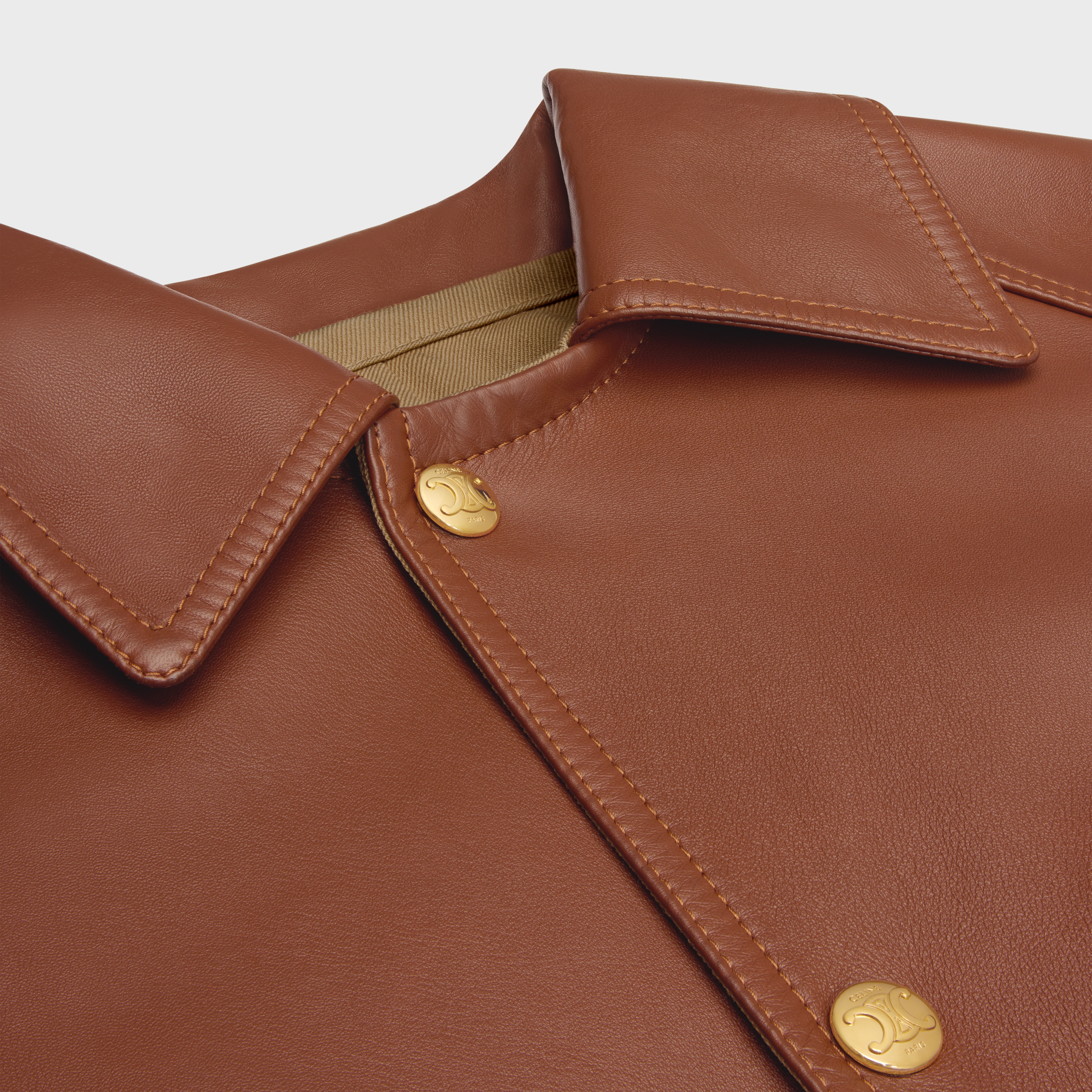oversized parka in soft lambskin - 3