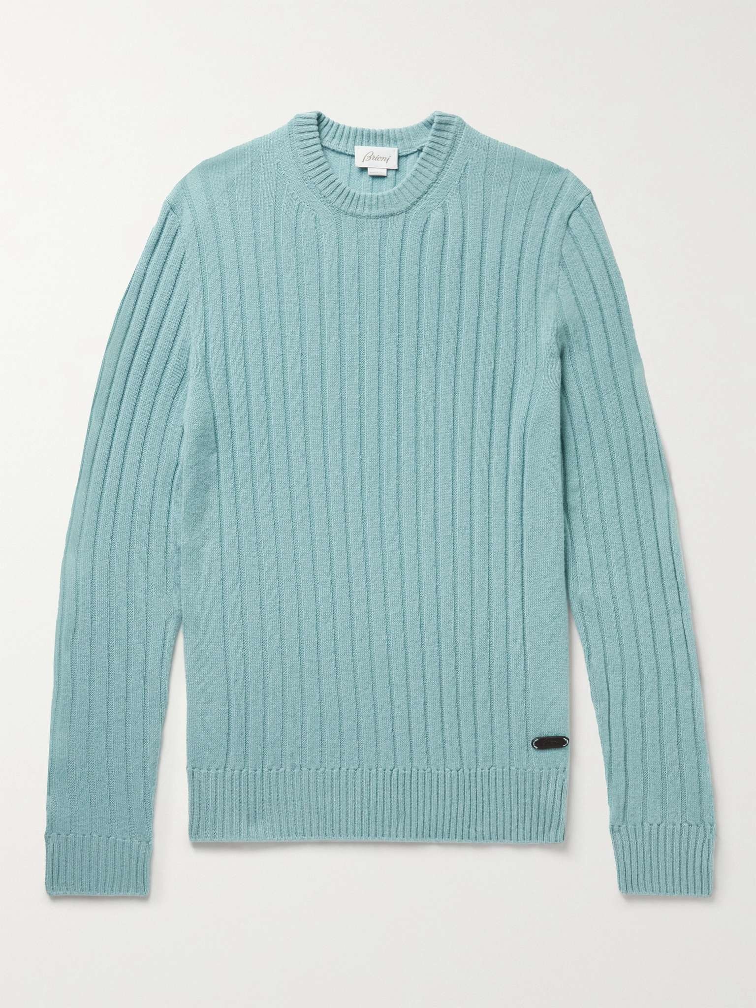 Slim-Fit Ribbed Cashmere Sweater - 1