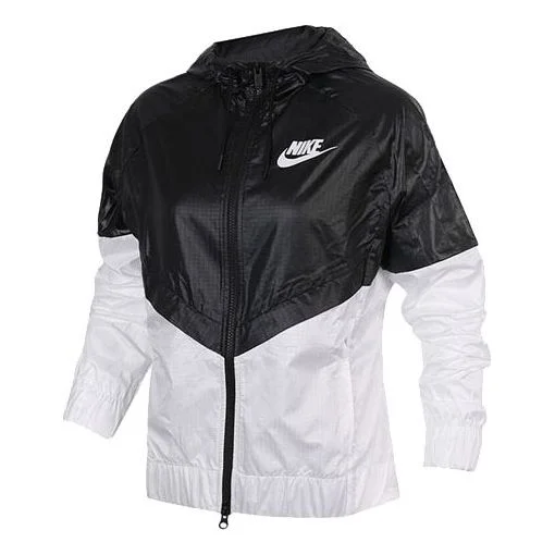 (WMNS) Nike Sportswear WindRunner Jackets 'Black White' 804948-010 - 1