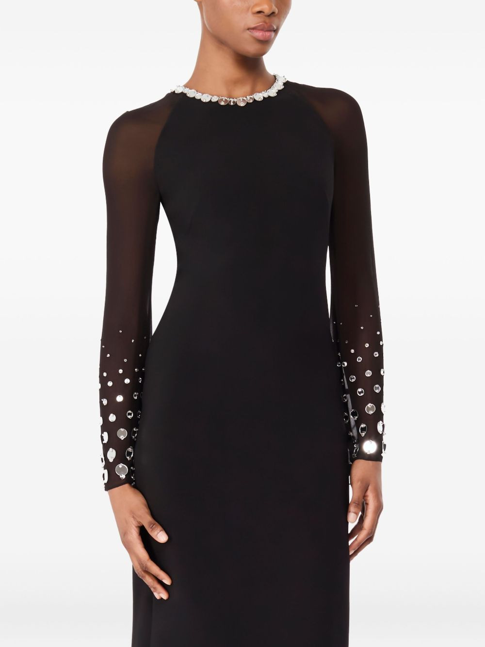 Eurabia mesh-sleeve midi dress - 2