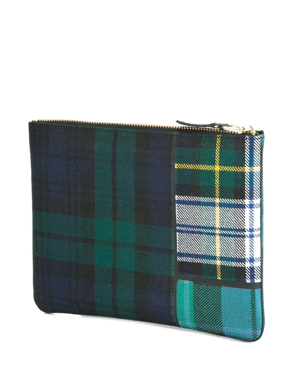 tartan patchwork clutch - 2
