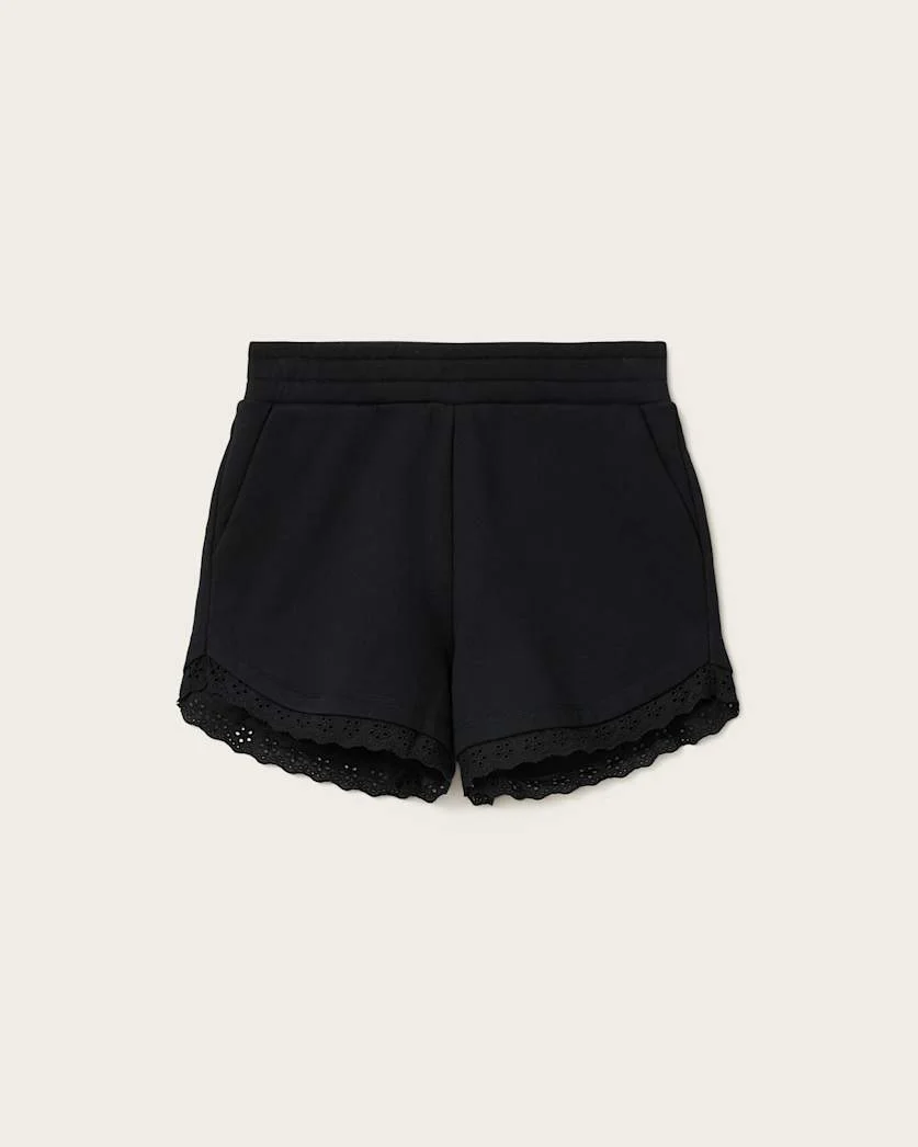 LELE STRAIGHT FIT LACE TRIM SHORTS - 1