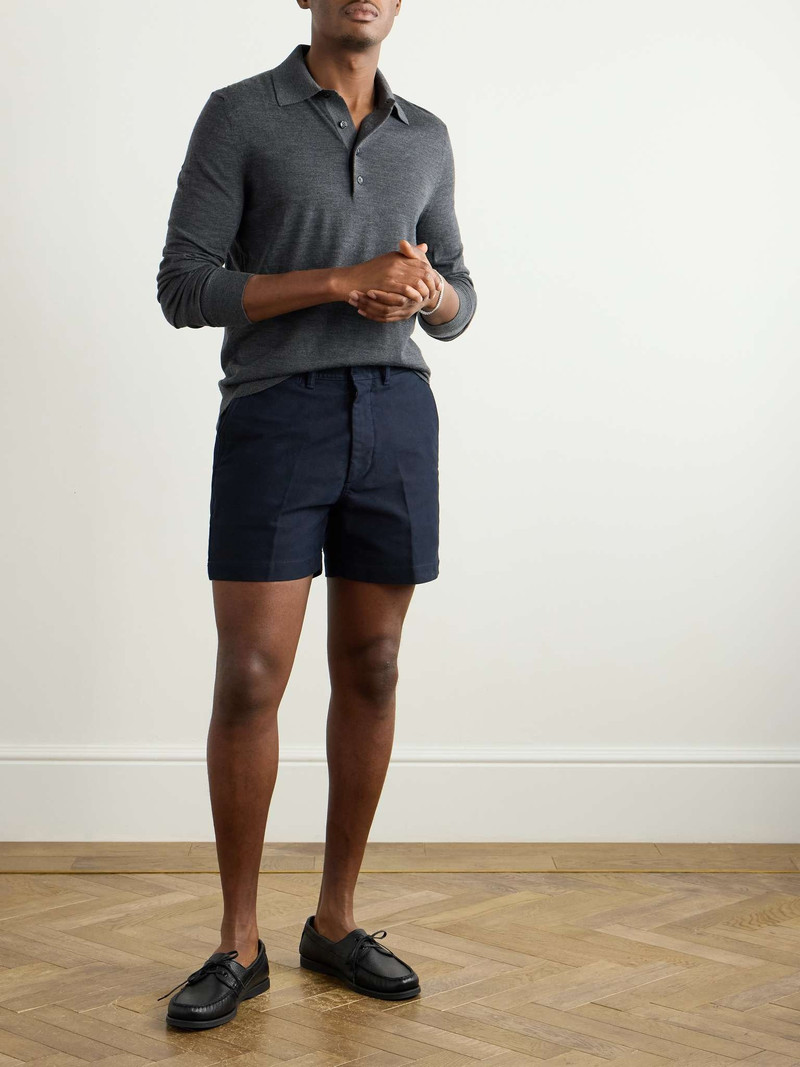 TOM FORD Slim-Fit Straight-Leg Brushed Cotton-Twill Shorts outlook