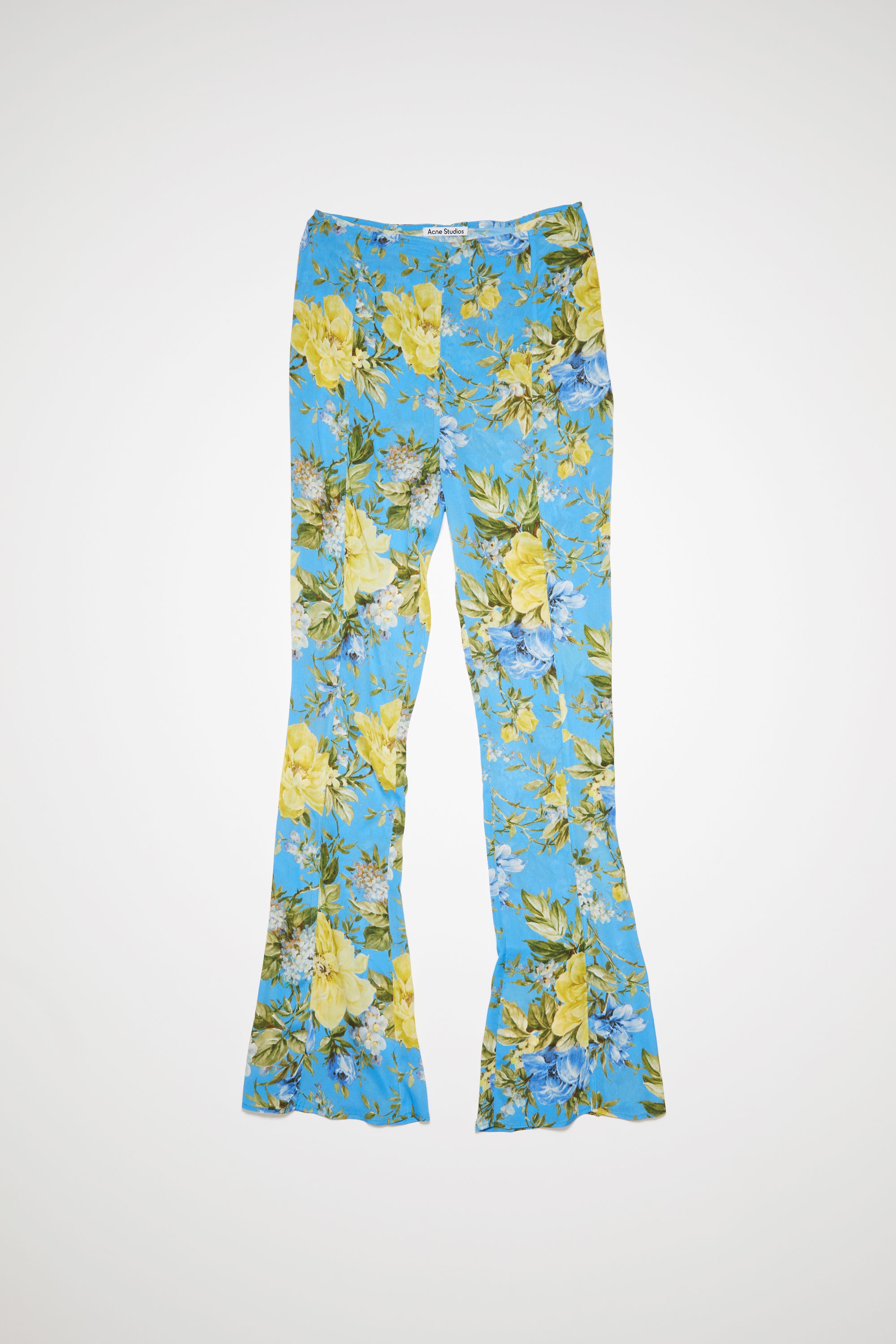 Flower print flared trousers - Blue - 6