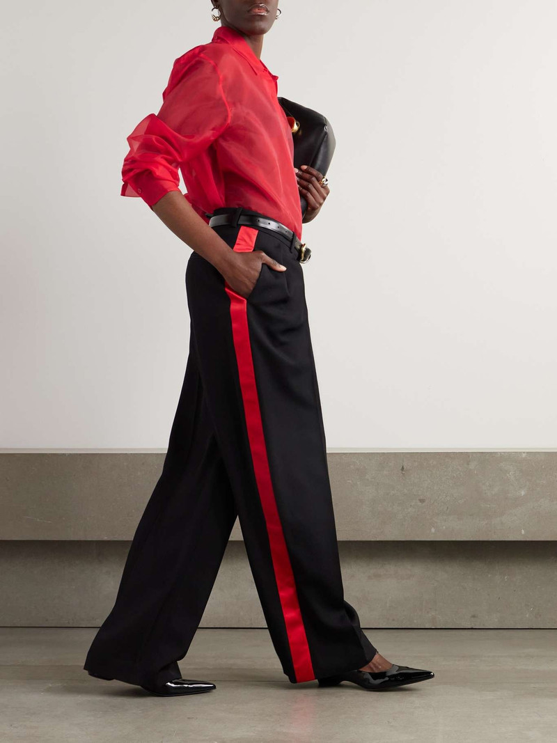 The Frankie Shop Peri silk-blend organza shirt Red outlook