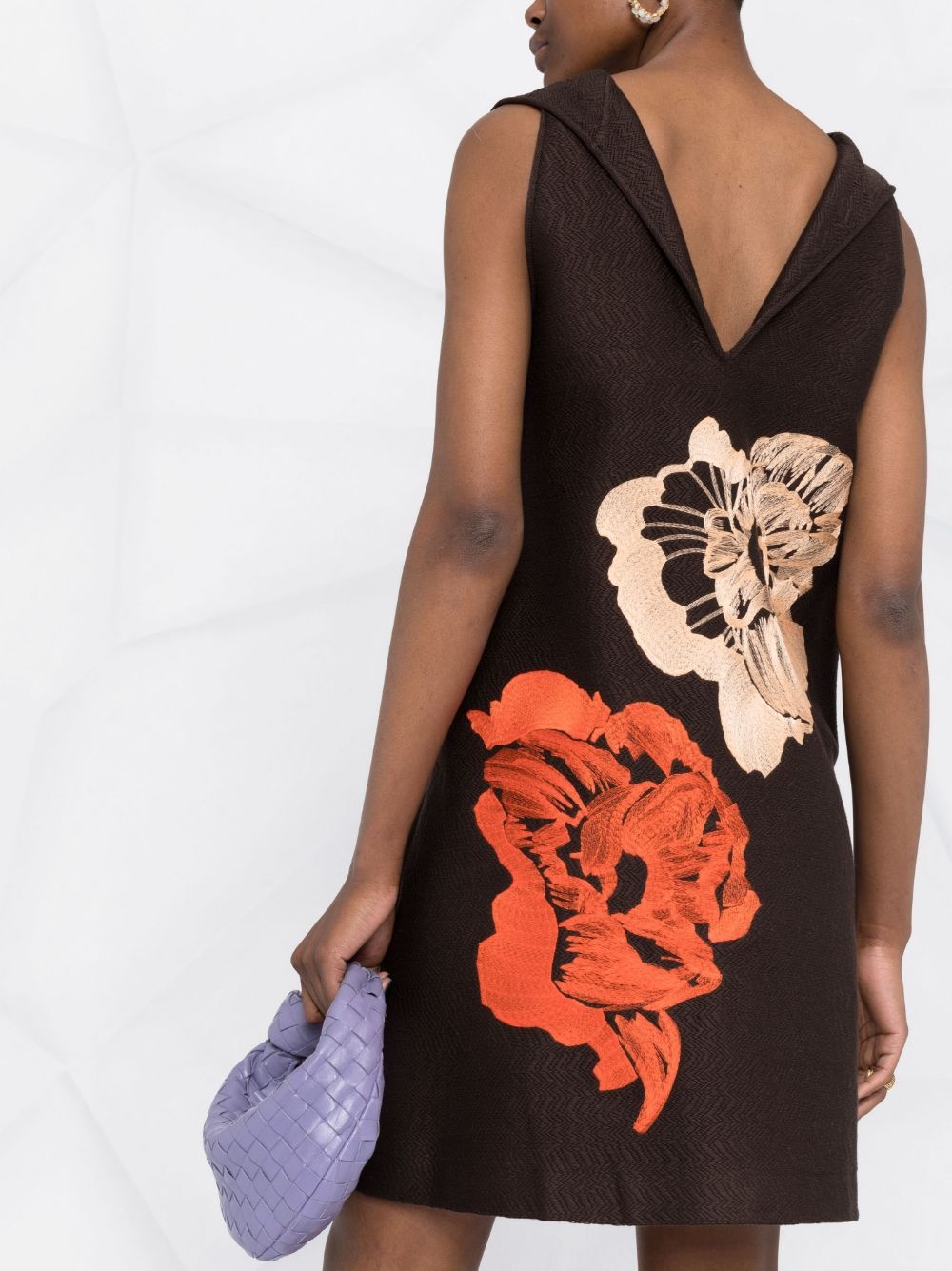 embroidered-floral detail dress - 3