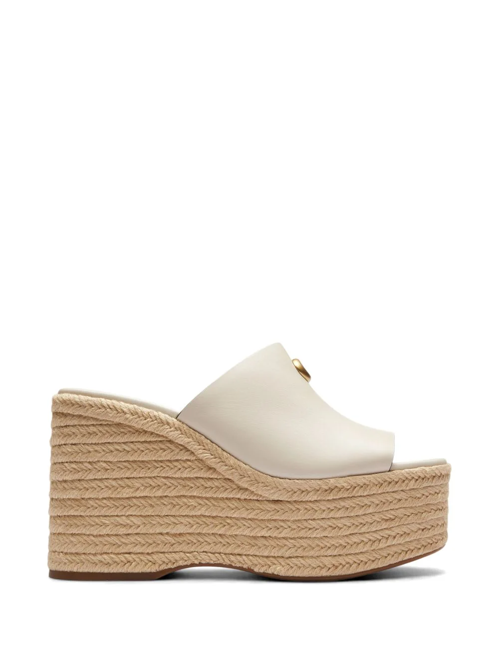 logo-plaque wedge espadrilles - 1