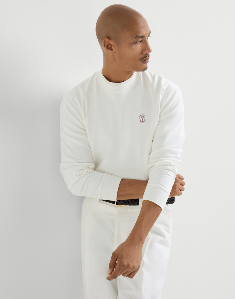 Techno cotton French terry sweatshirt with print 5