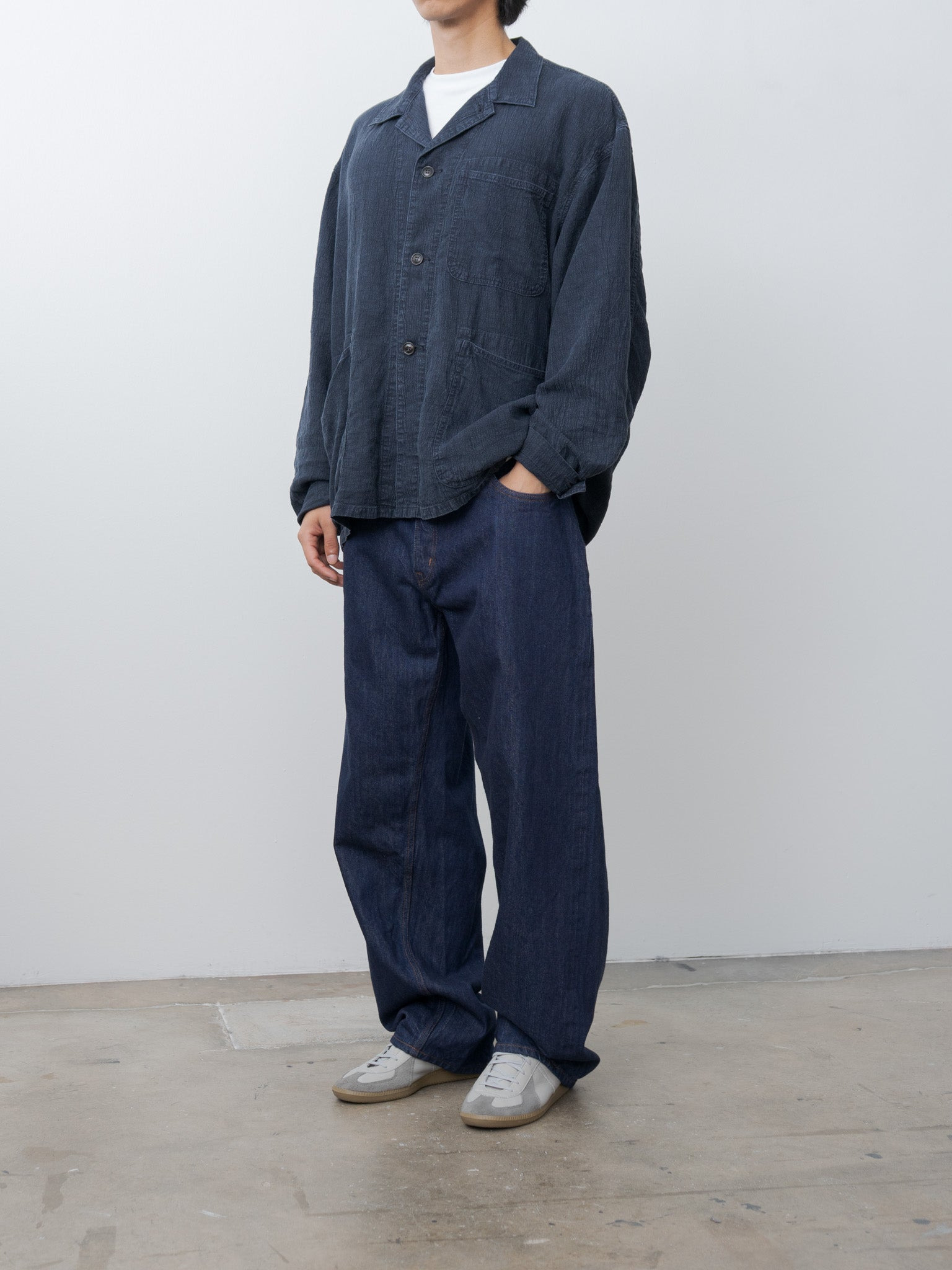 Linen P41 Coverall Jacket - Navy - 6