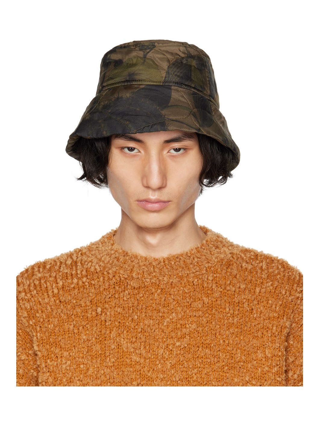 Brown Printed Bucket Hat - 1