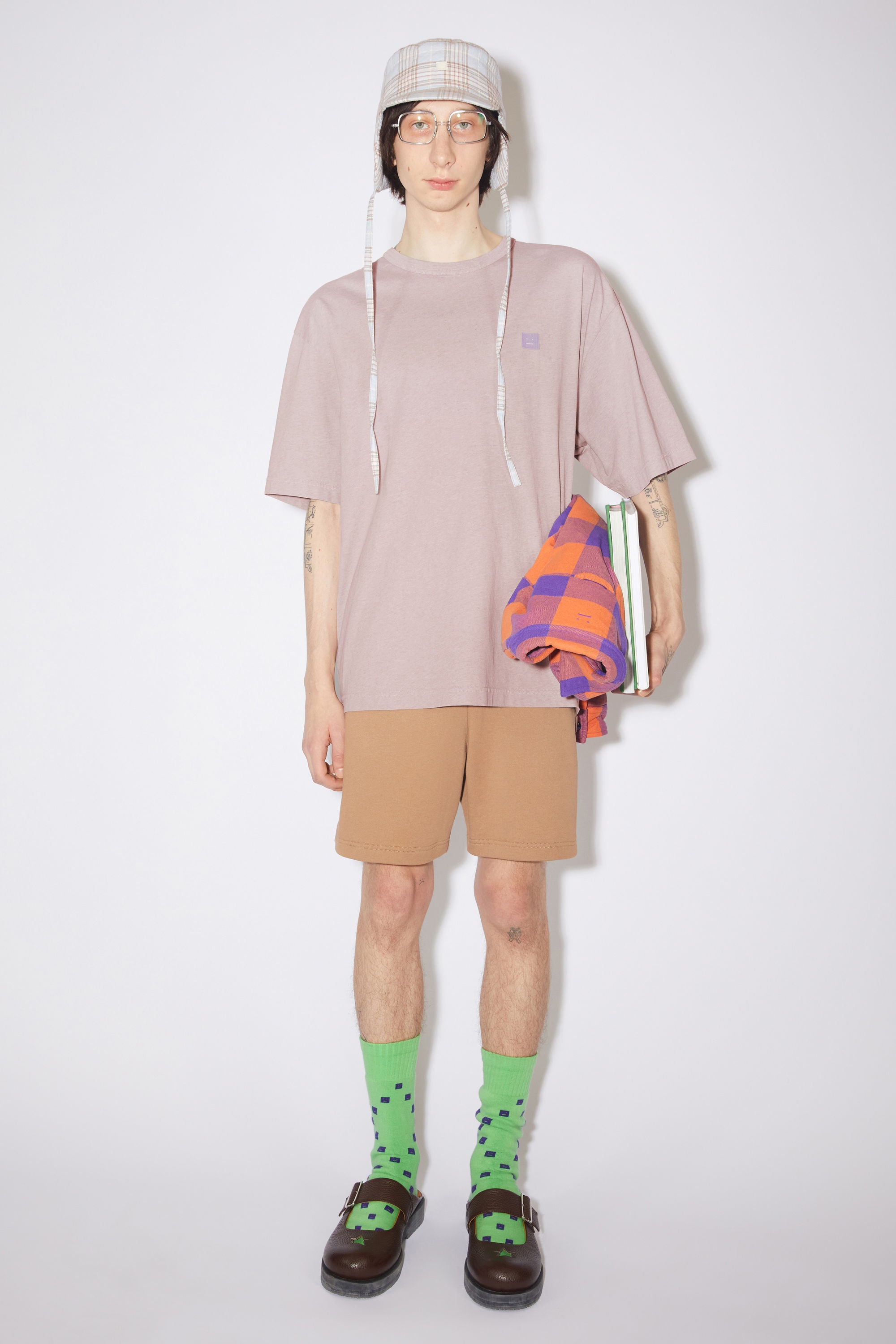 Crew neck t-shirt - Violet pink melange - 2