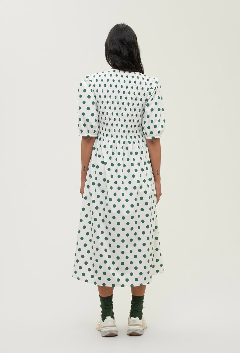 Daria Dress - Green Spot/Cream 5