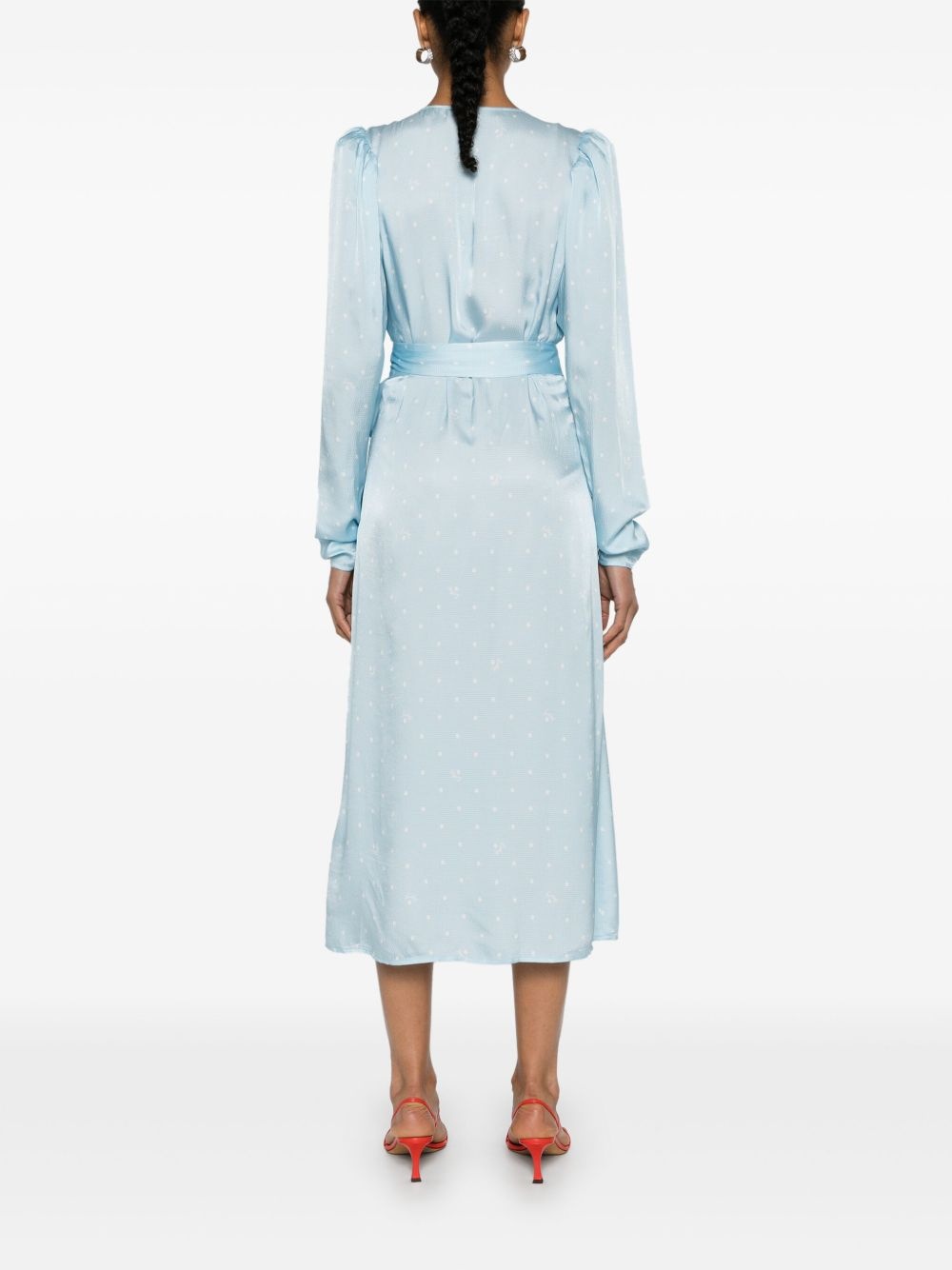 polka-dot wrap dress - 4