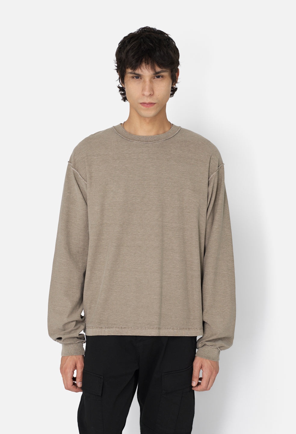 REVERSED CROPPED LS TEE - 2