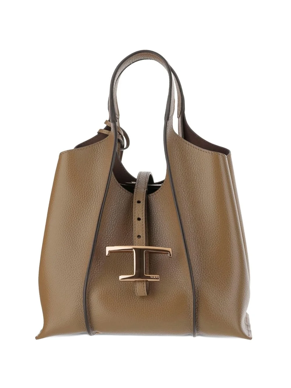 leather T-buckle shoulder bag - 1