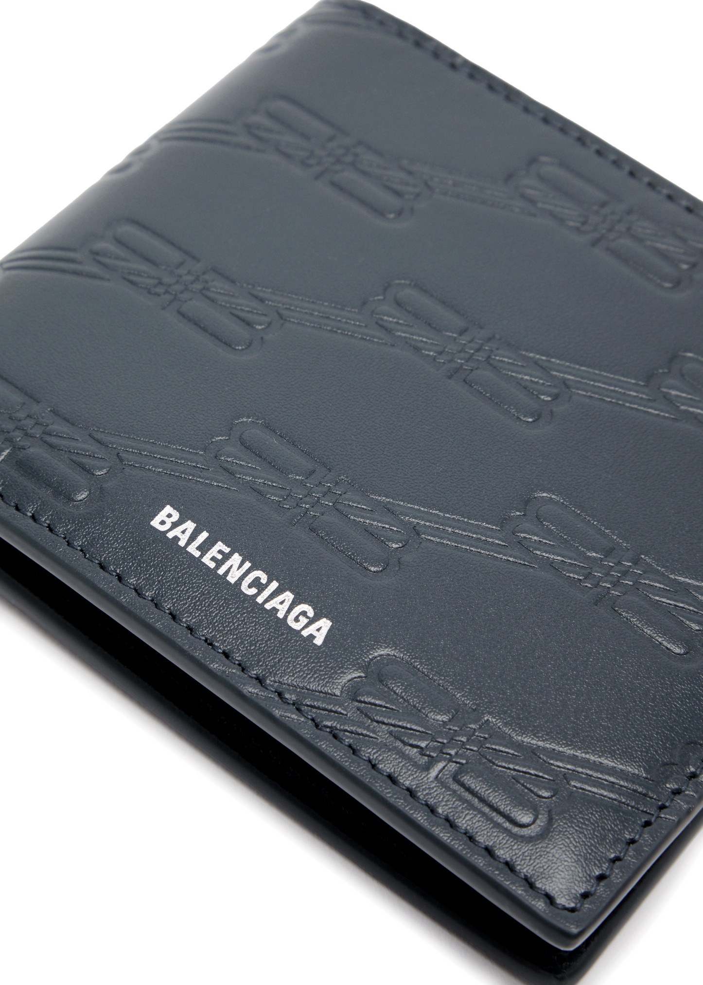 Logo-debossed leather wallet - 3