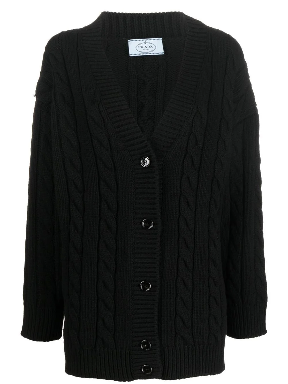 V-neck cable-knit cardigan - 1