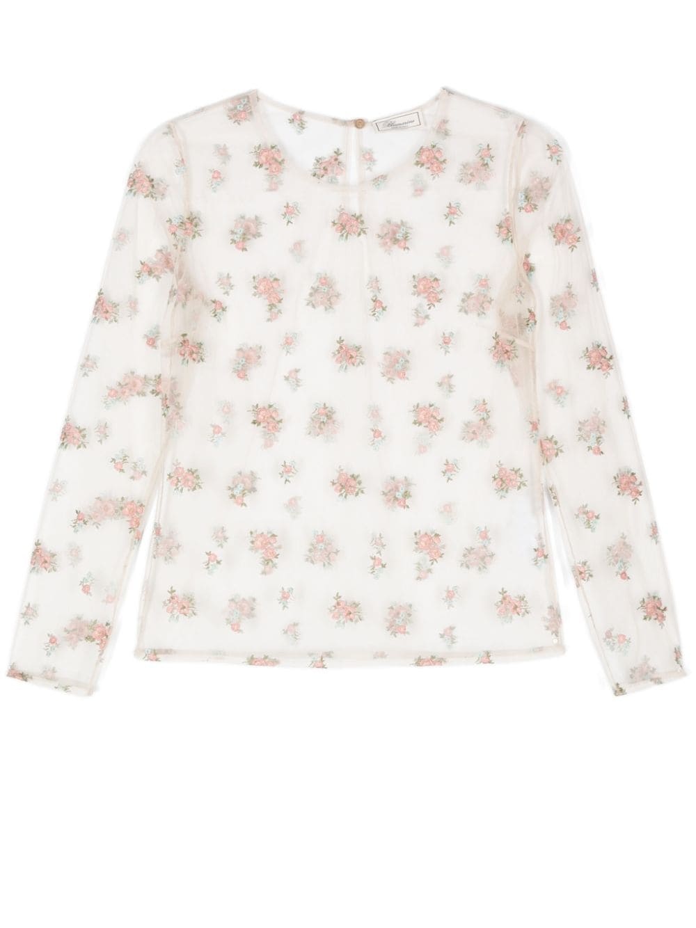 floral-embroidered blouse - 1