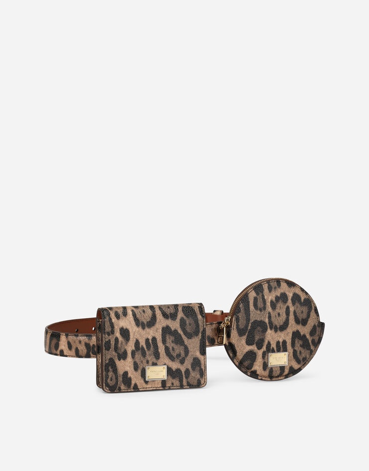 Leopard-print Crespo belt with mini bags - 3