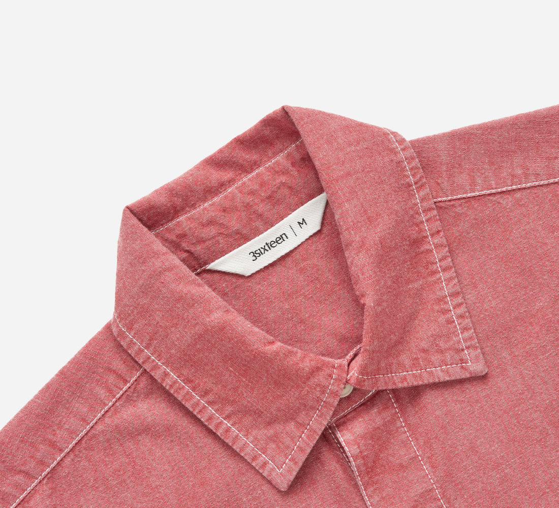 Utility Shirt - Red Chambray - 3