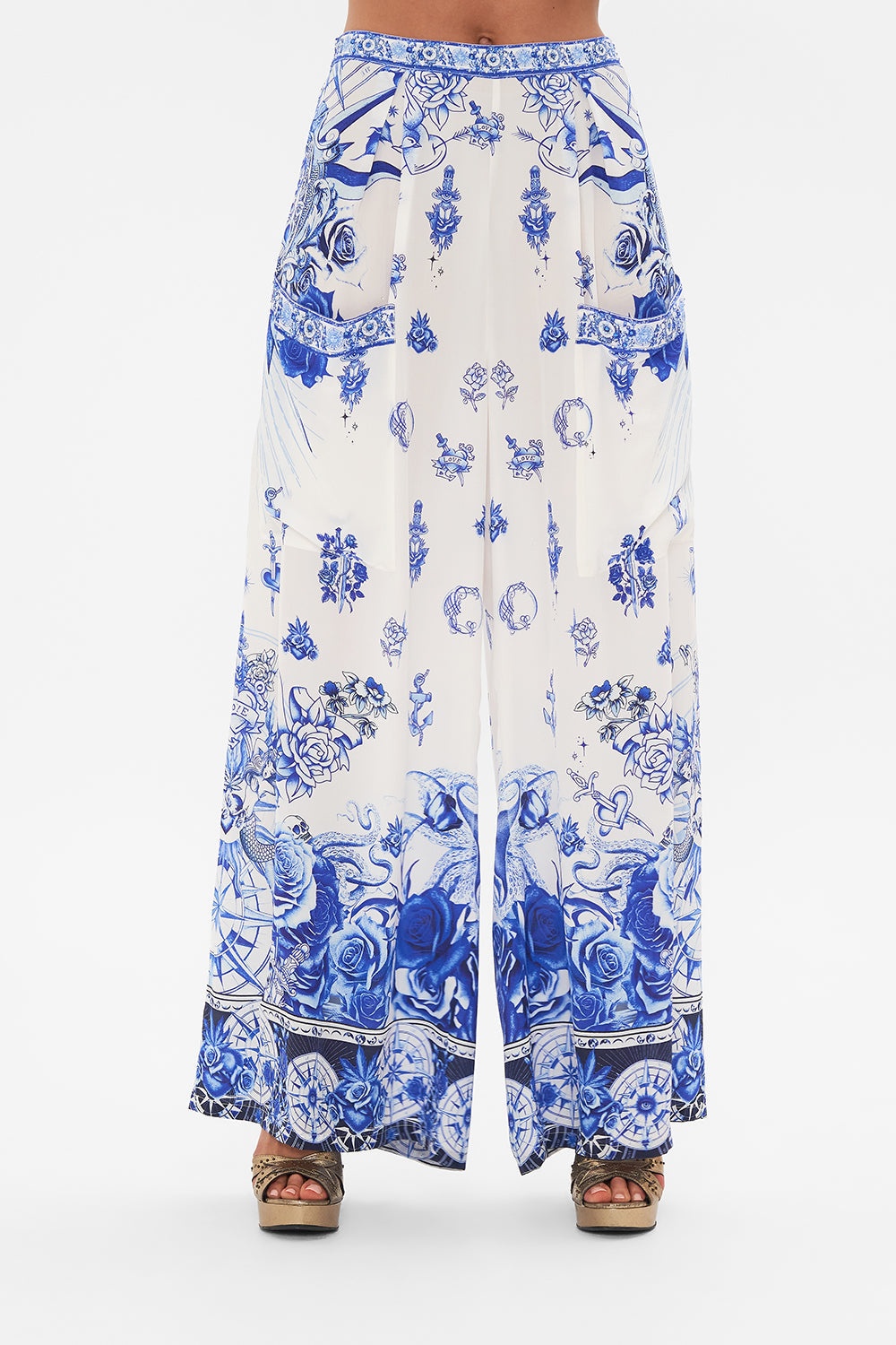 WIDE LEG TROUSER WITH FRONT POCKETS - 5